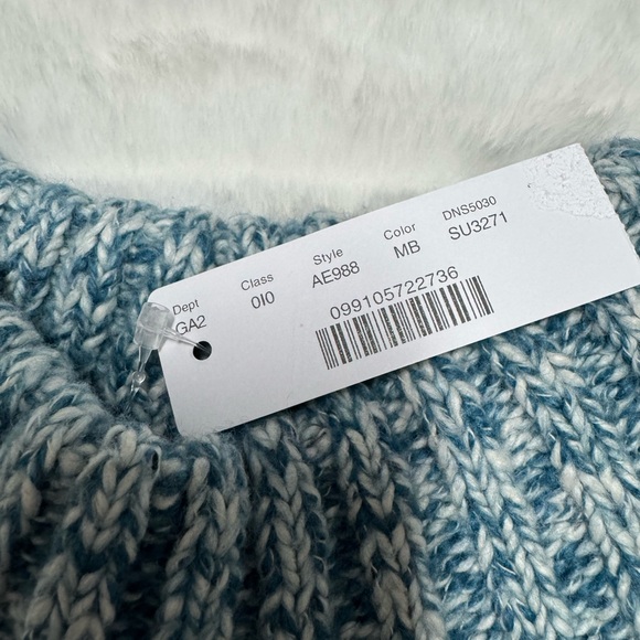 J. Crew Marled Donegal Mockneck Blue Sweater - Picture 5 of 7